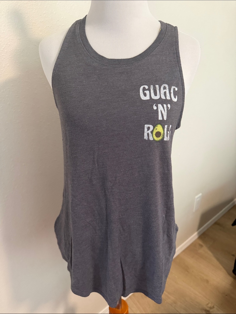 Guac 'N' Roll Gray Womens Tank Top